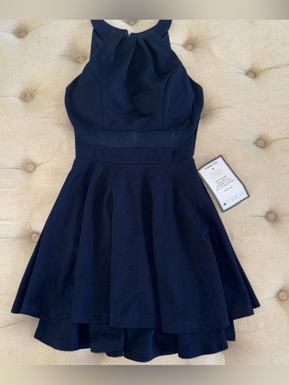 Emerald Sundae Navy Blue Fit-and-Flare Mini Dress
